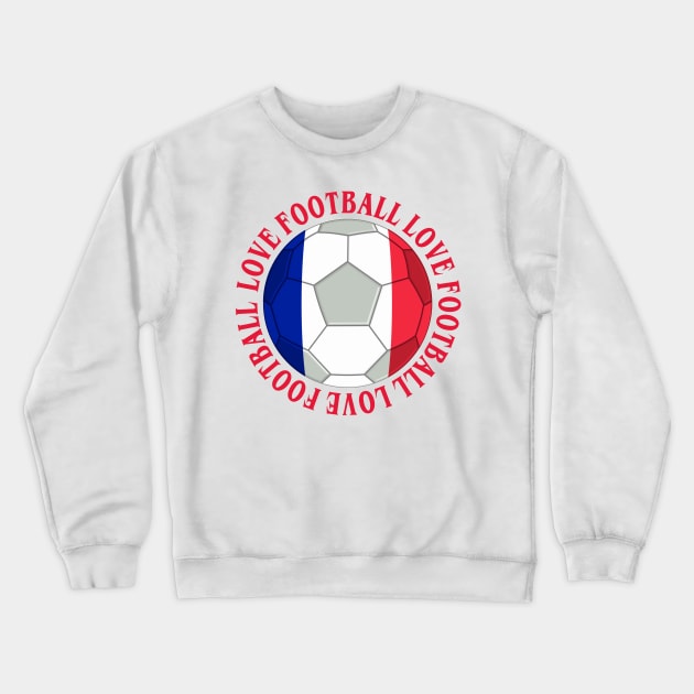 FRANCE- French Tricolour Football Soccer Icon Crewneck Sweatshirt by IceTees